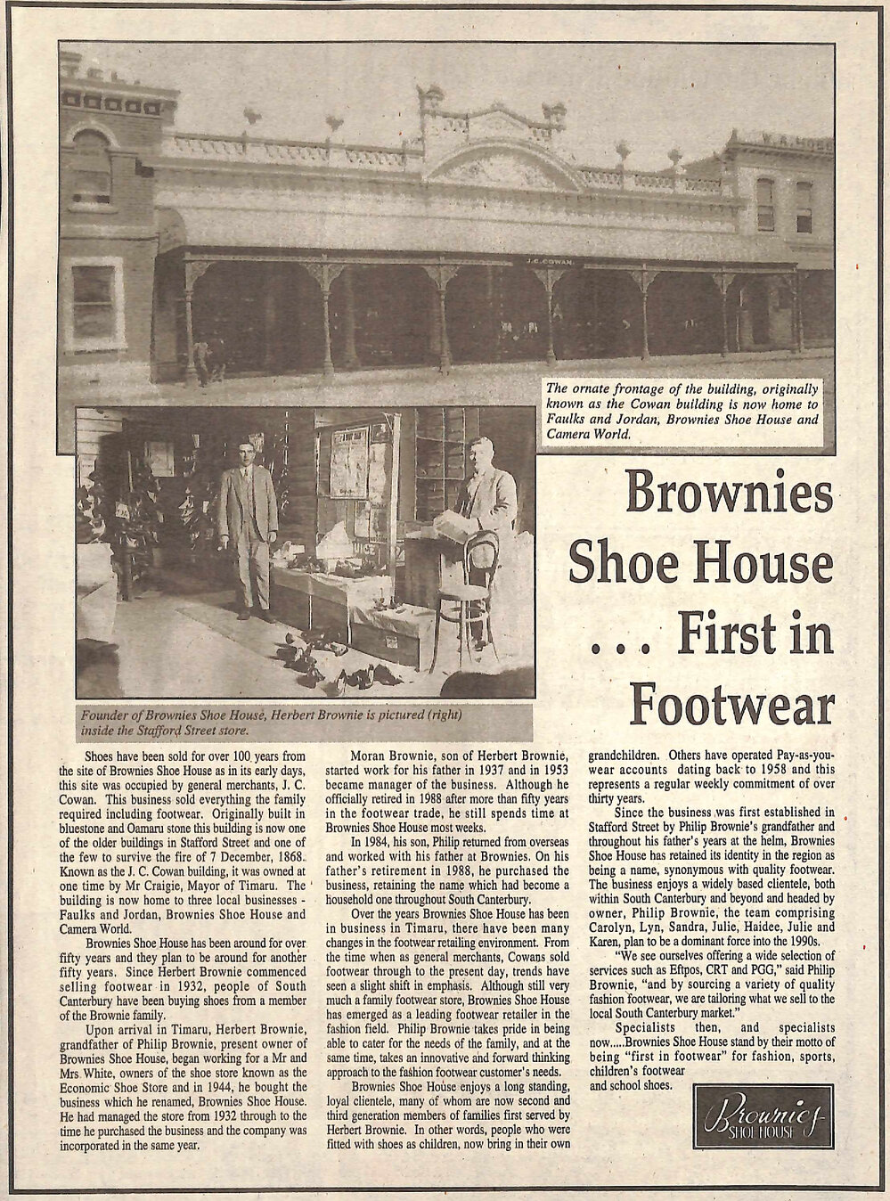 Brownies Shoe House advertising promotion