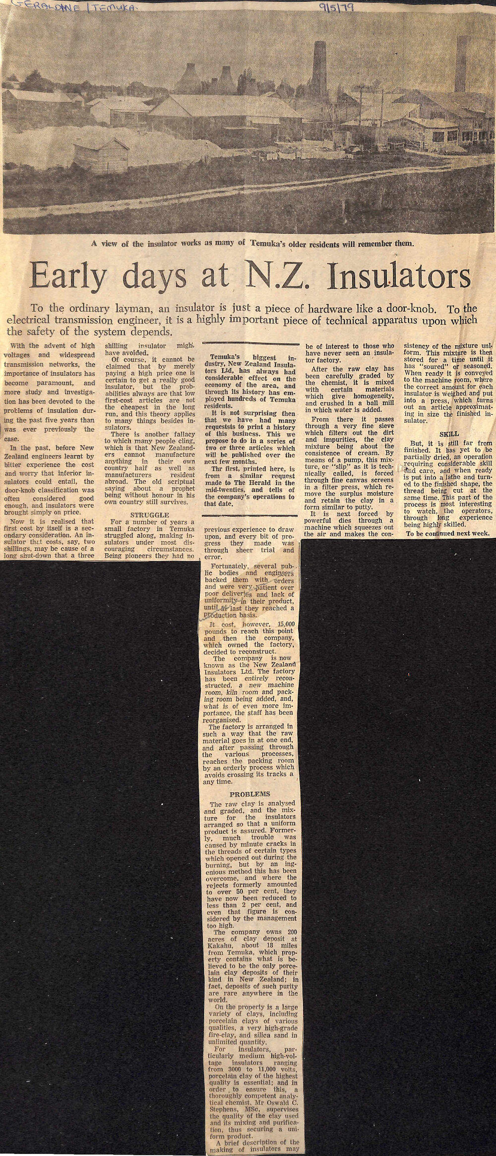 Early days at NZ Insulators