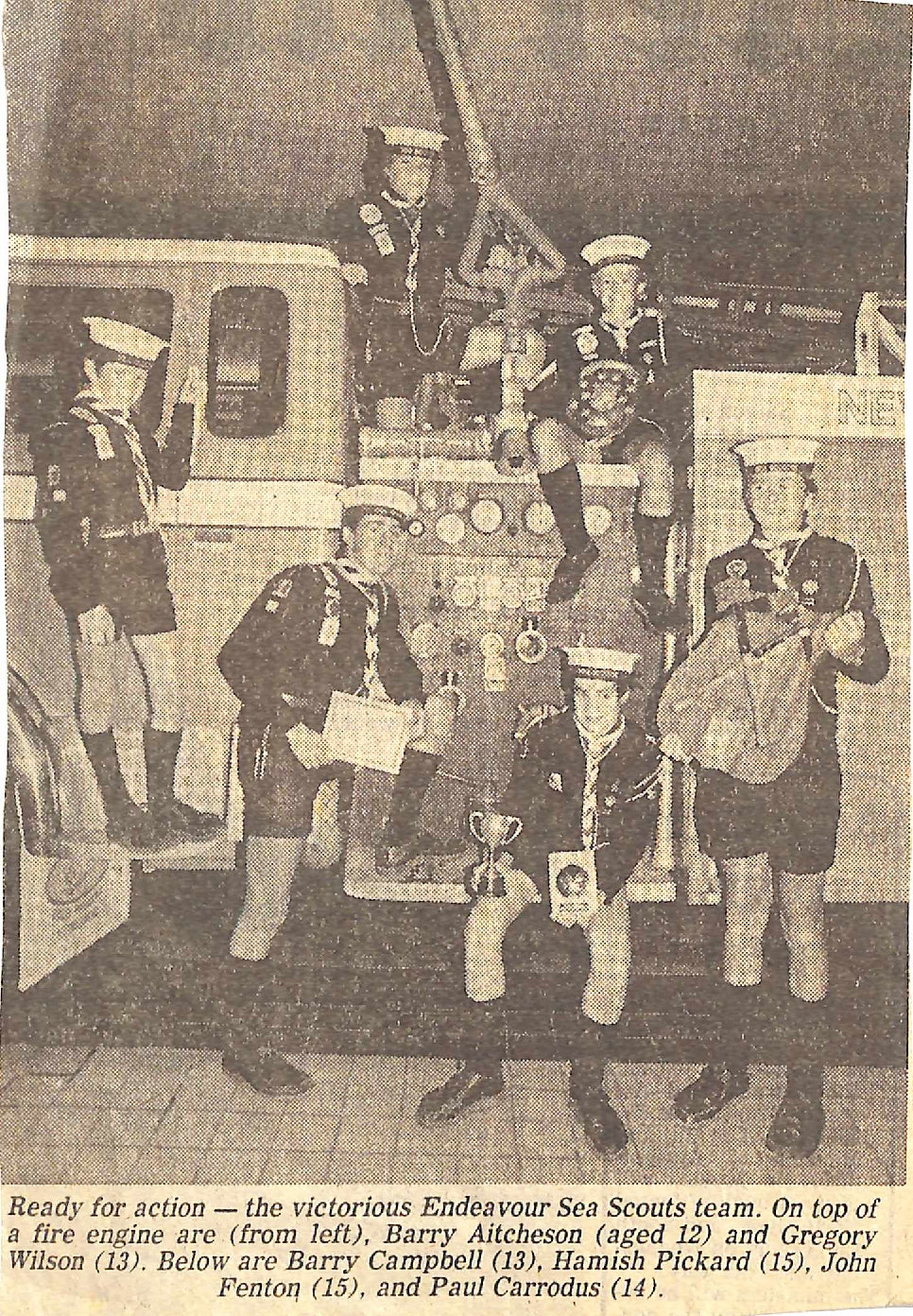 Ready for action- the victorious Endeavour Sea Scouts team