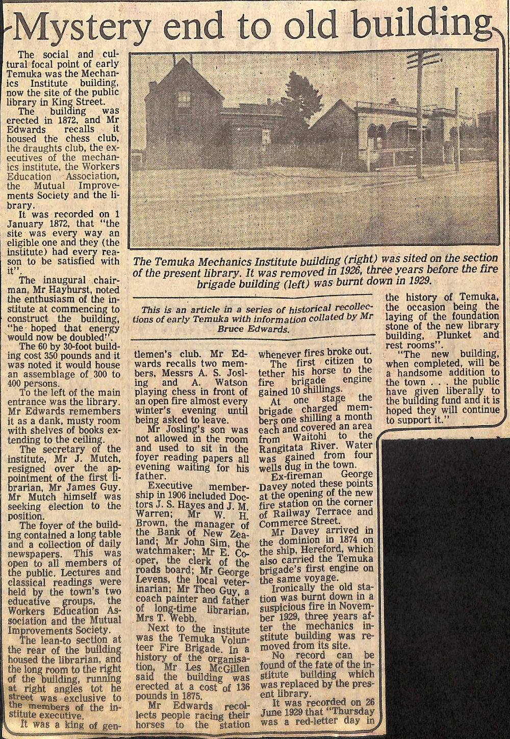 Mystery end to old building