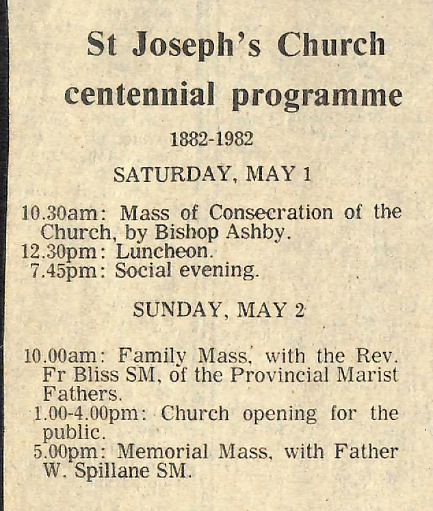 St Joseph's Church centennial programme
