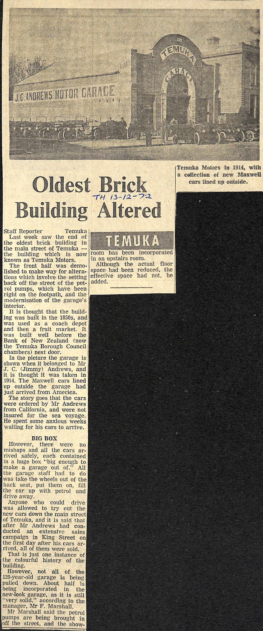 Oldest Brick Building Altered | Aoraki Heritage Collection
