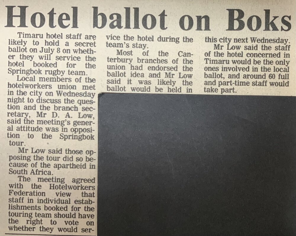 Hotel ballot on Boks