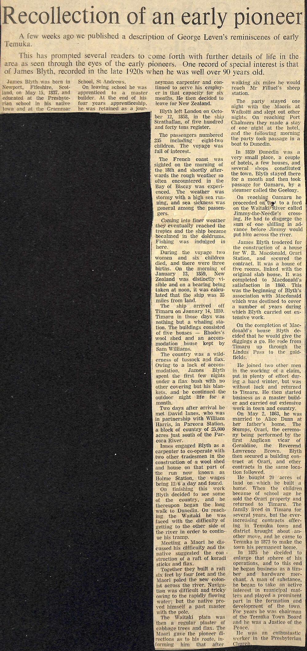 Recollection of an early pioneer