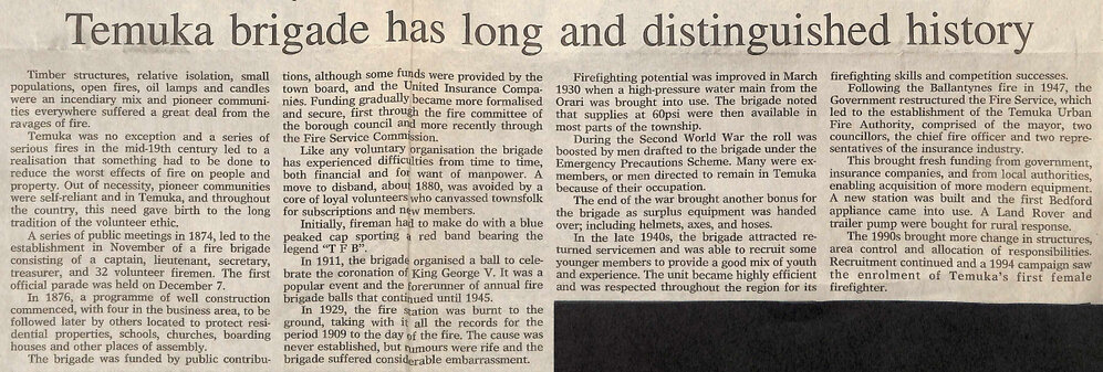 Temuka brigade has long and distinguished history