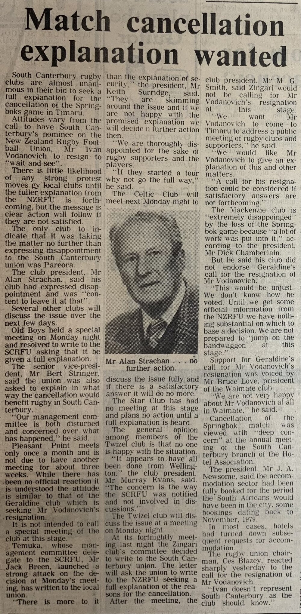 Match cancellation explanation wanted