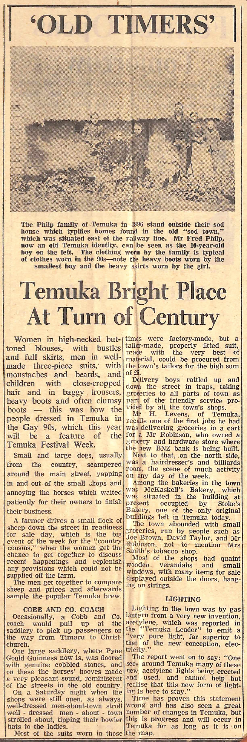  'Old Timers', Temuka Bright Place At Turn of Century