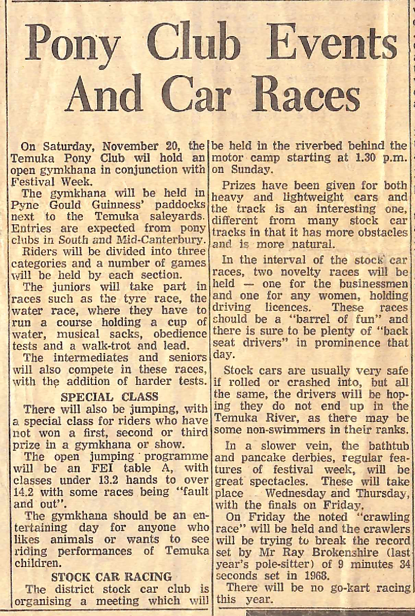 Pony Club Events And Car Races