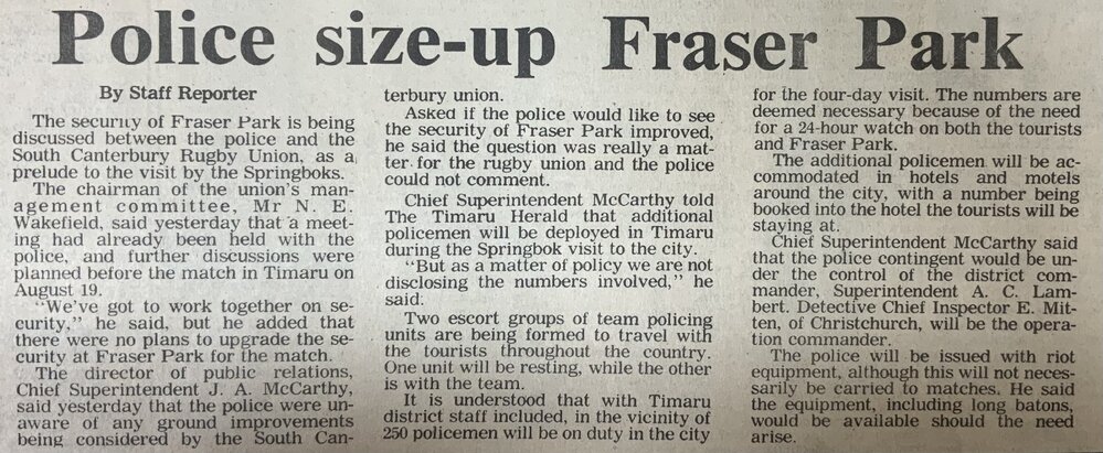 Police size-up Fraser Park