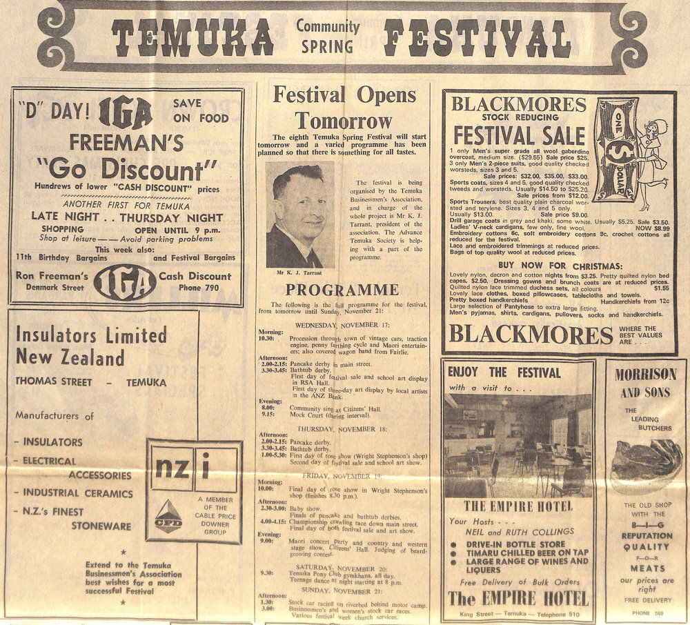 Temuka Community Spring Festival, Opens Tomorrow