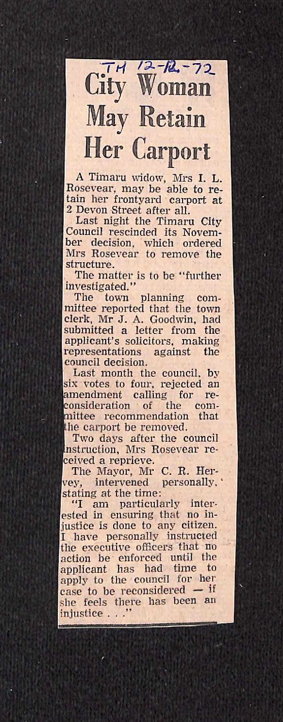 City Woman May Retain Her Carport