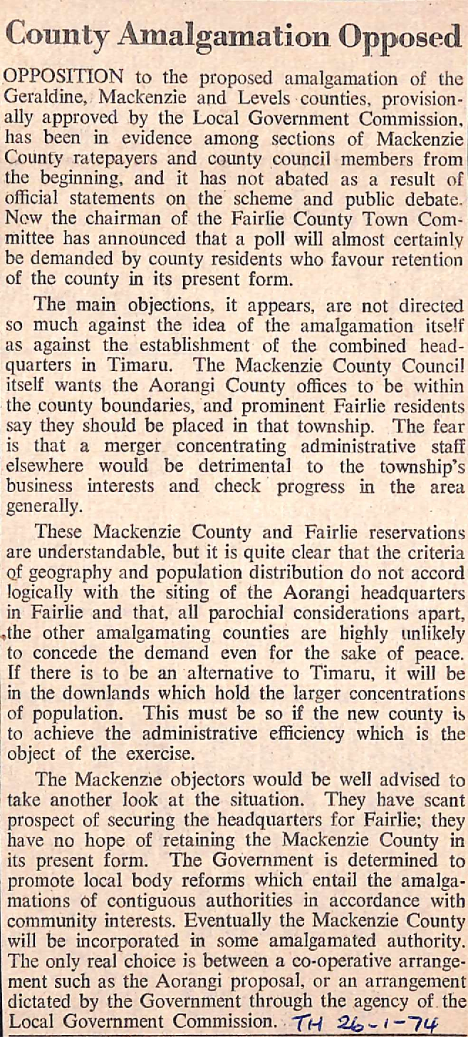 Editorial: County Amalgamation Opposed