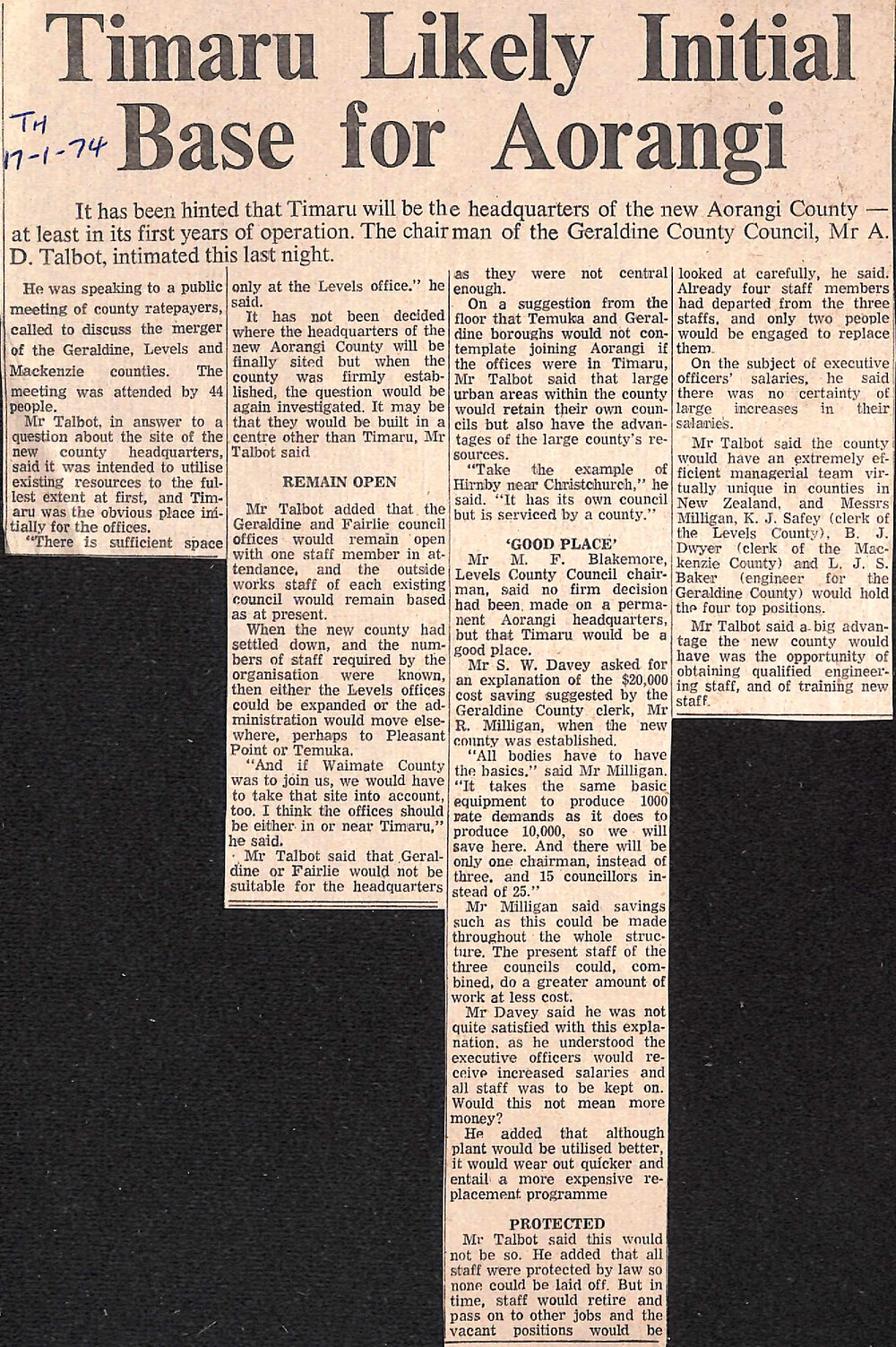 Timaru Likely Initial Base for Aorangi