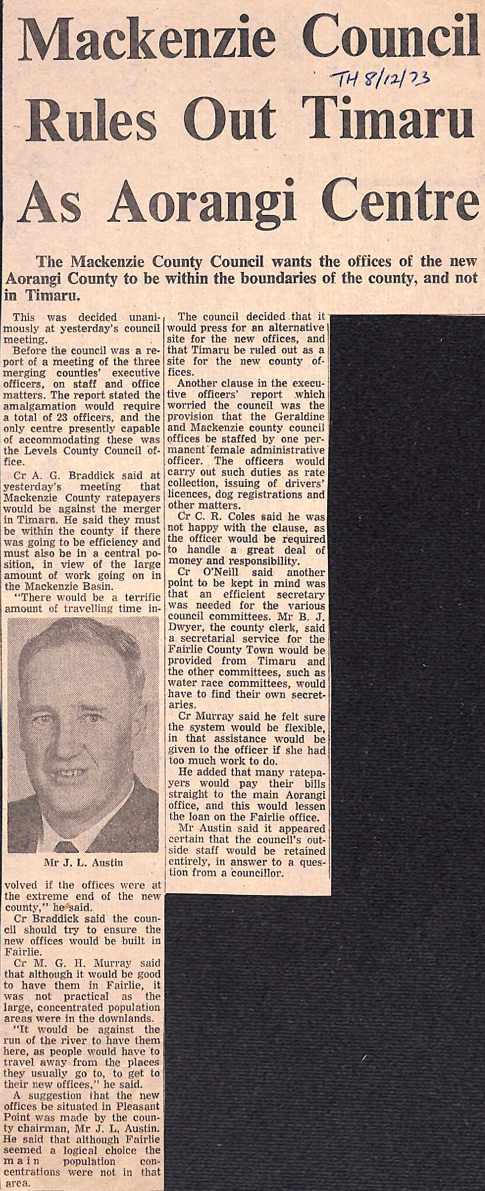 Mackenzie Council Rules Out Timaru As Aorangi Centre