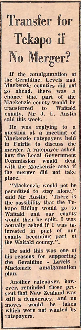 Transfer for Tekapo if No merger?