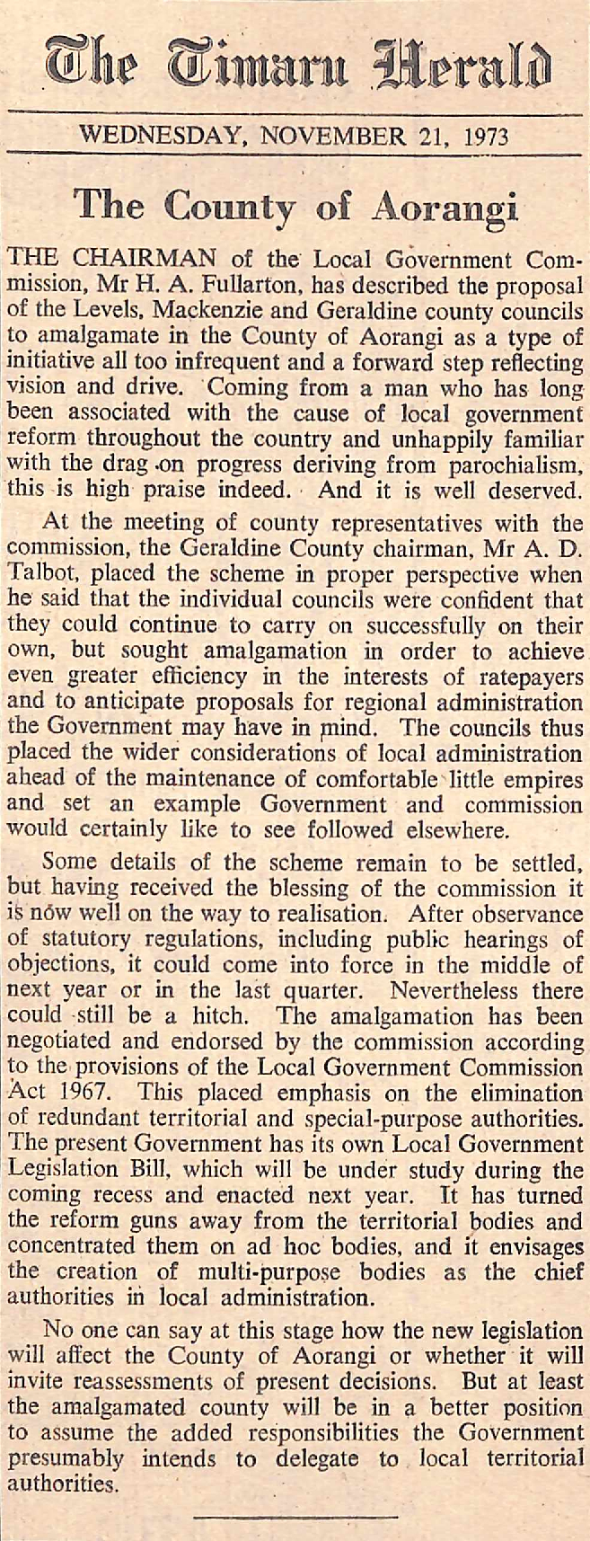 Editorial: The County of Aorangi