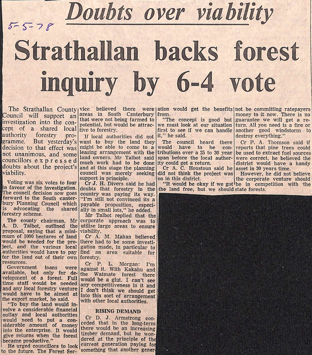 Doubts over viability: Strathallan backs forest inquiry by 6-4 vote