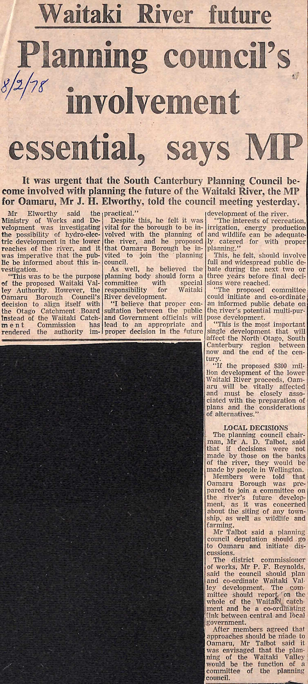 Waitaki River future: Planning council's involvement essential, says MP