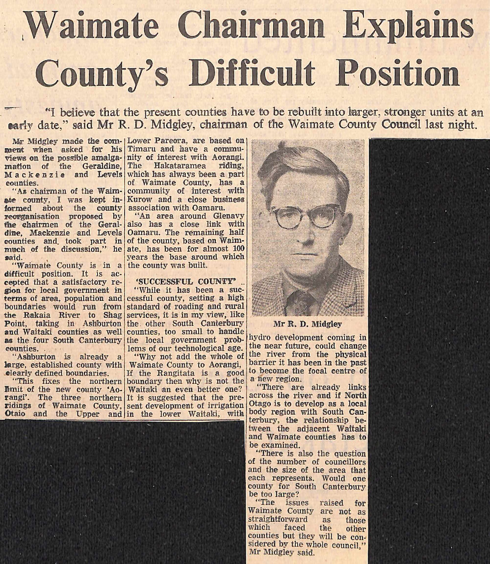 Waimate Chairman Explains County's Difficult Position