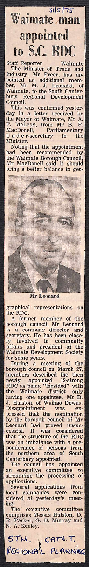 Waimate man appointed to SC RDC