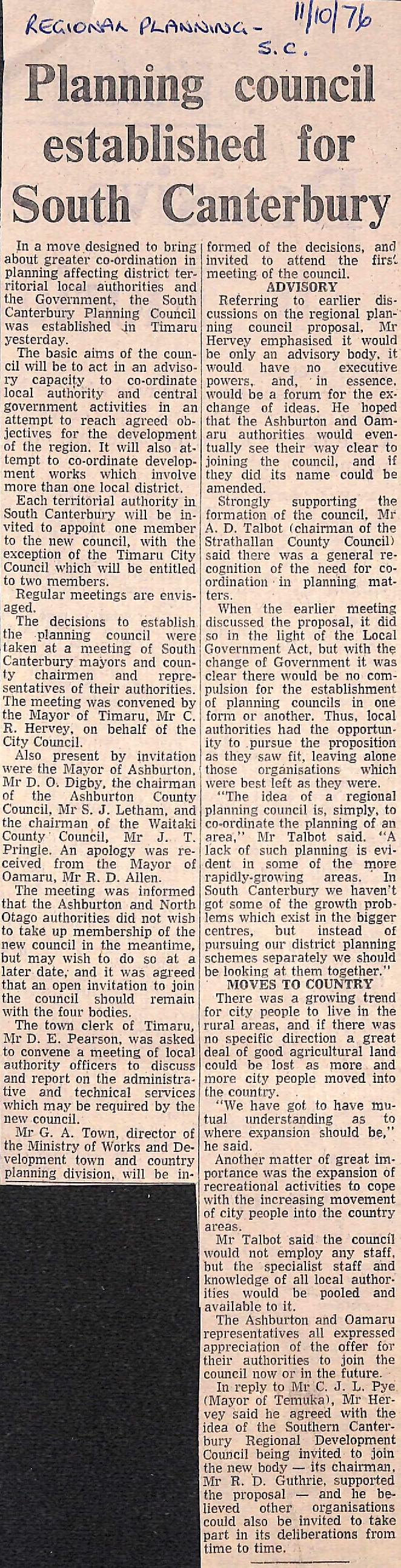 Planning council established for South Canterbury