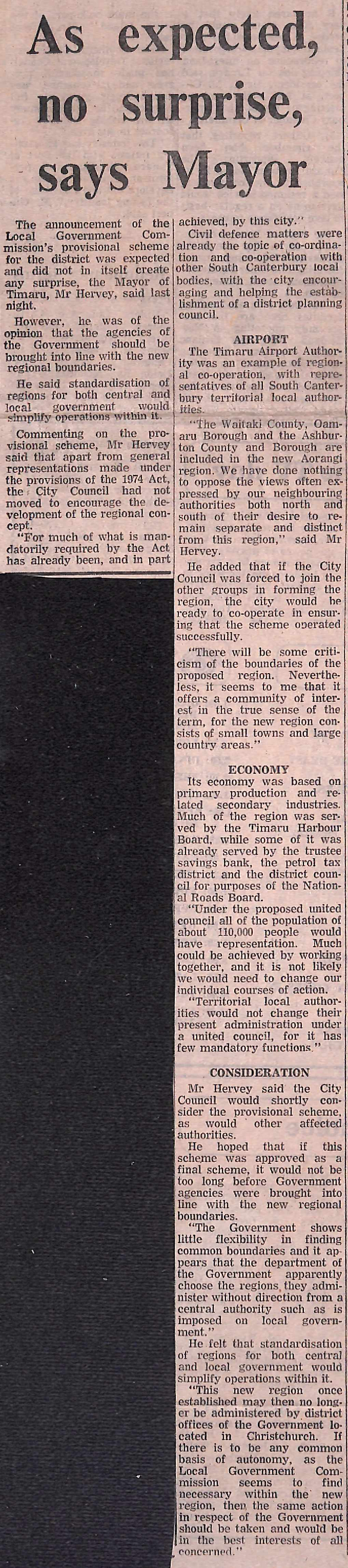 As expected, no surprise, says Mayor