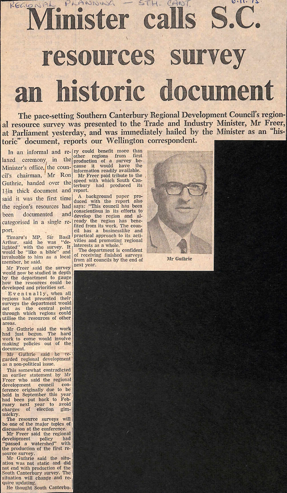 Minister calls SC resources survey an historic document