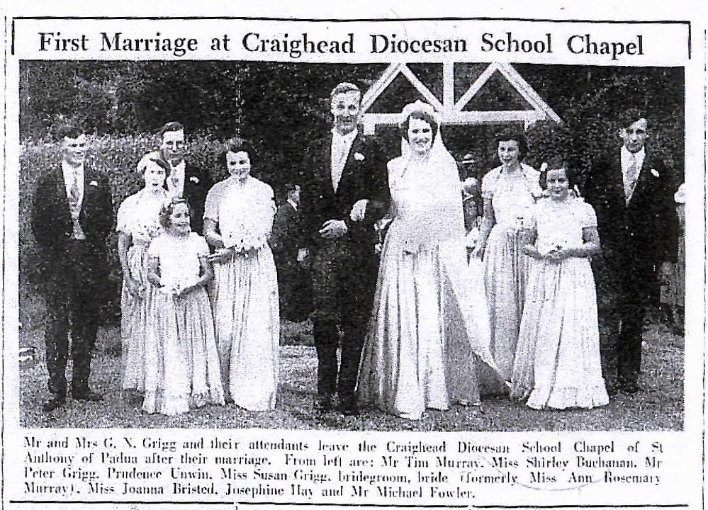First marriage at Craighead Diocesan School Chapel
