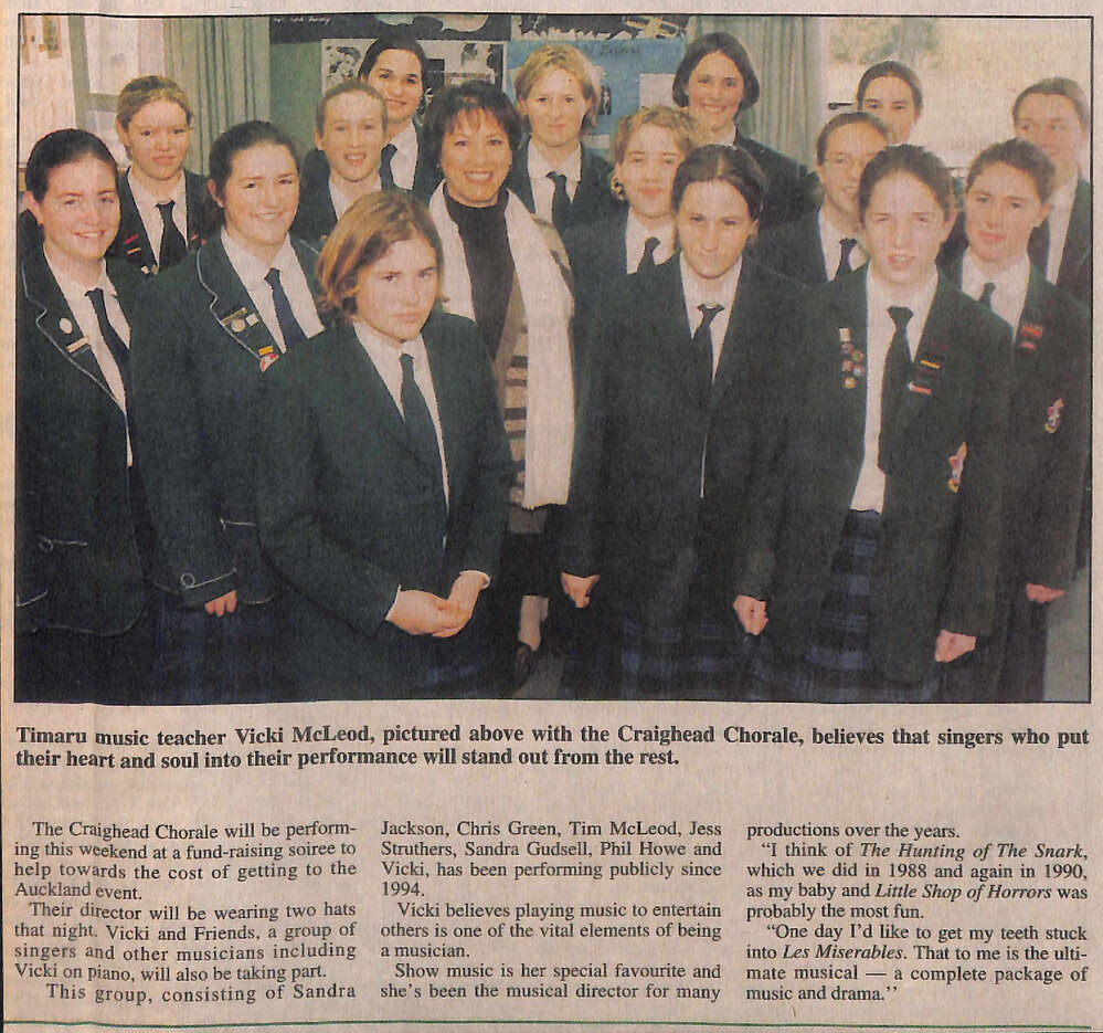 Timaru music teacher Vicki McLeod with the Craighead Chorale