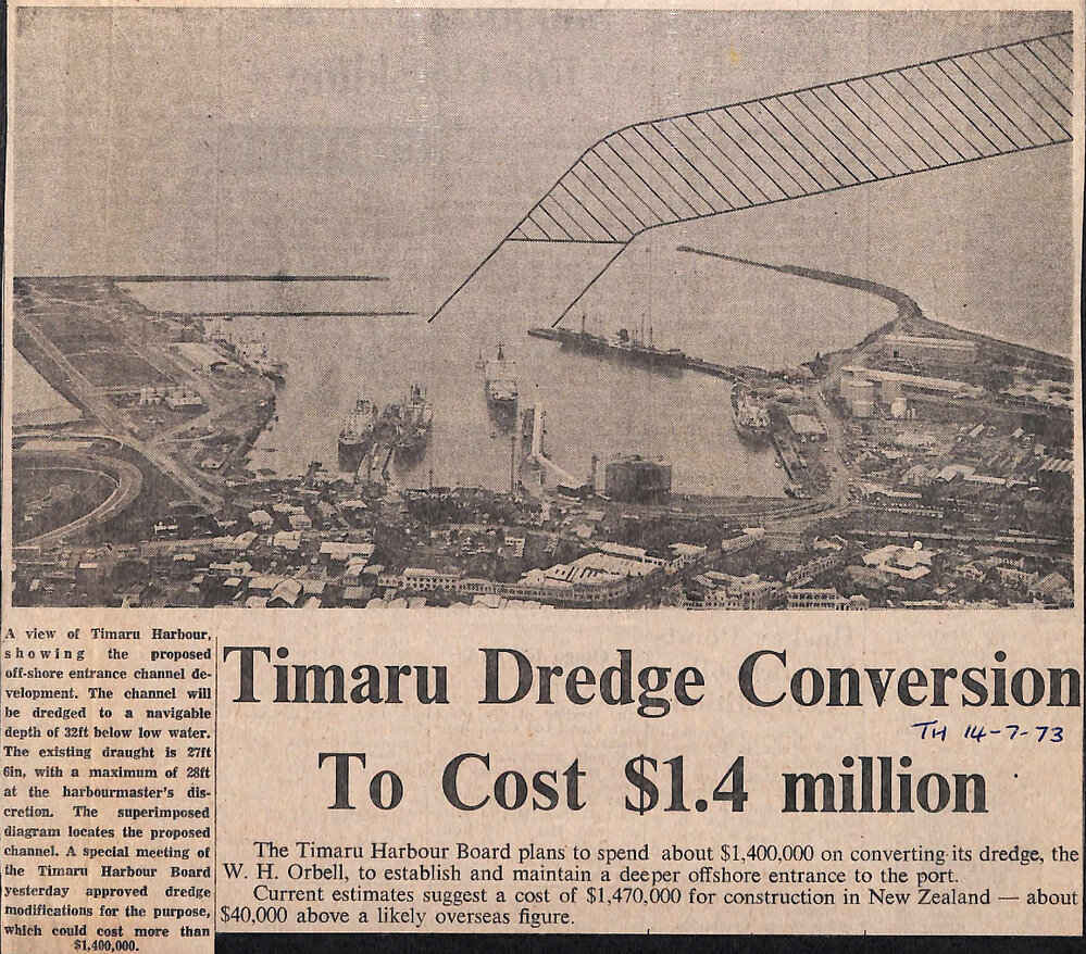 Timaru Dredge Conversion To Cost $1.4 million