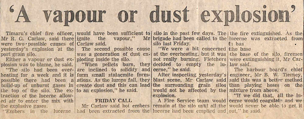  'A vapour or dust explosion'