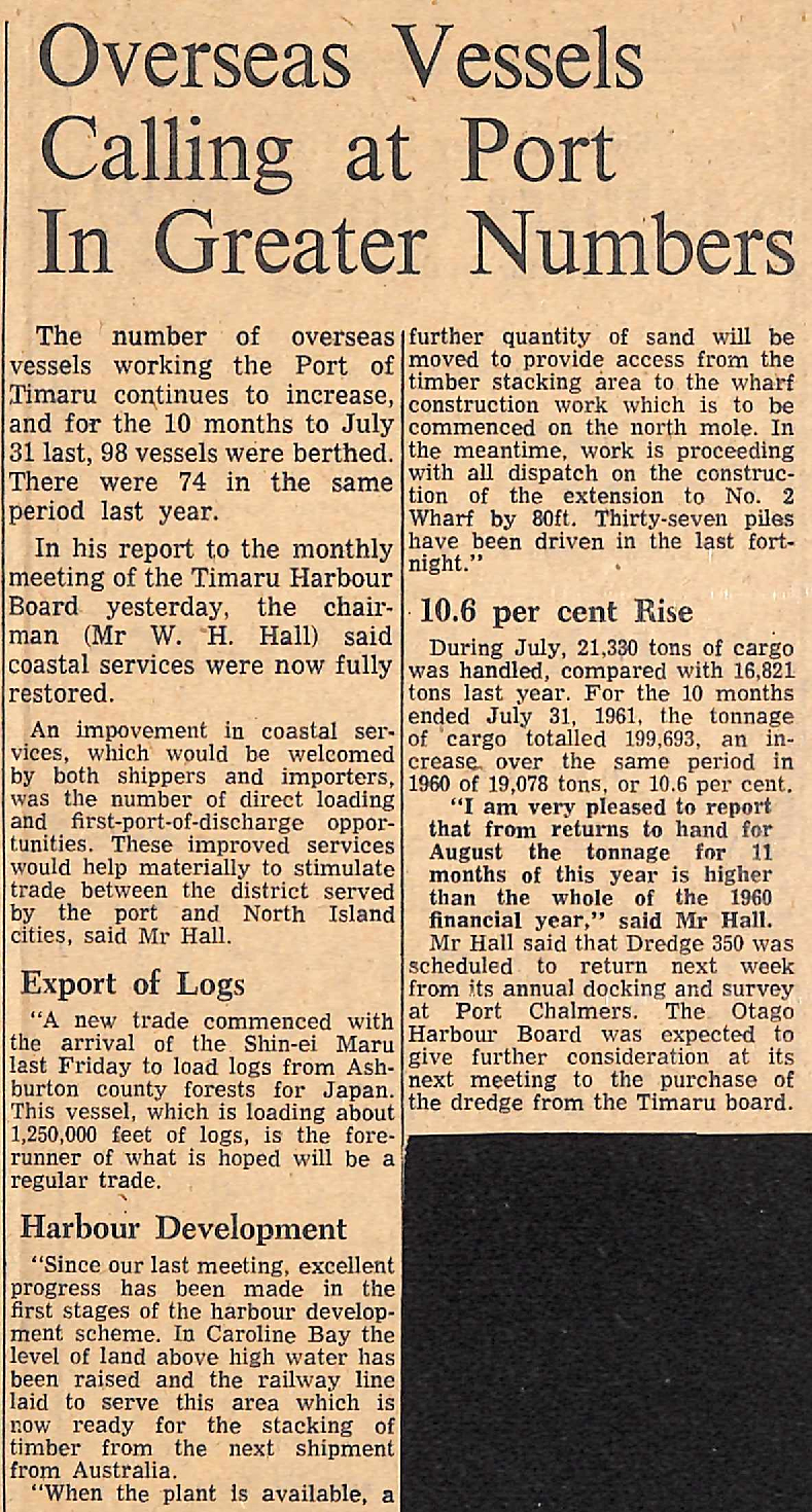 Overseas Vessels Calling at Port In Greater Numbers