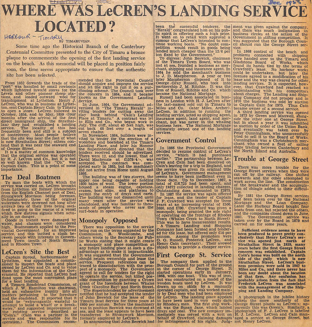 Where Was LeCren's Landing Service Located?