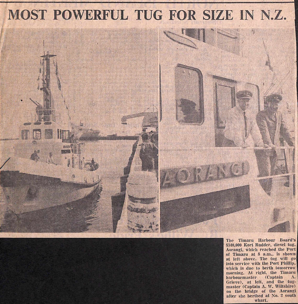 Most powerful tug for size in NZ, Harbour Board's Tug Aorangi Completes Delivery Voyage