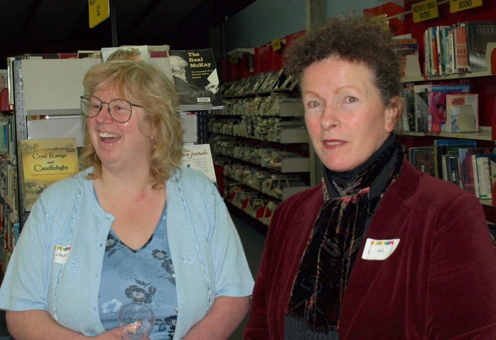 Library staff members at the reunion
