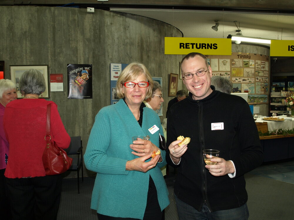 Library staff members at the reunion