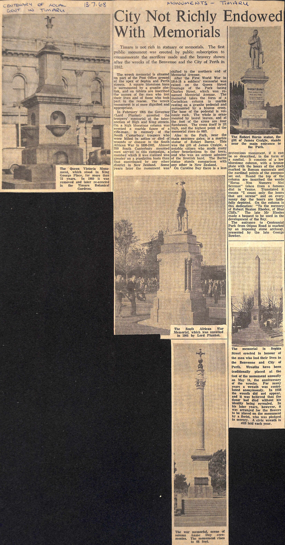 City Not Richly Endowed With Memorials