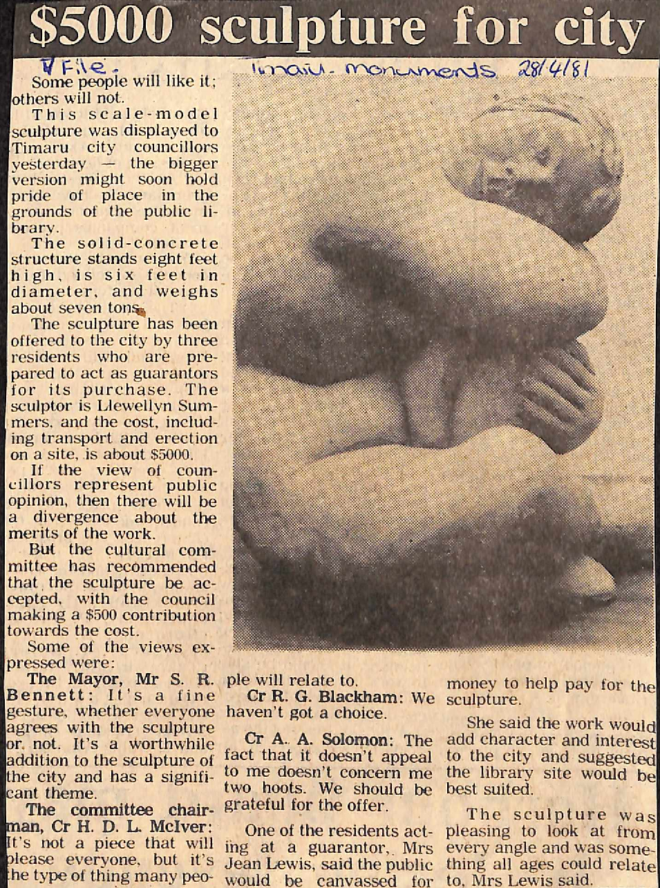 $5000 sculpture for city