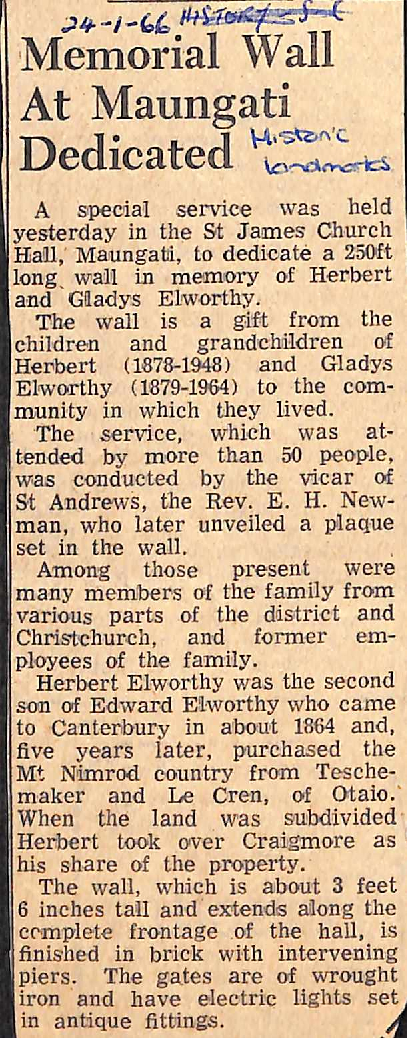 Memorial Wall At Maungati Dedicated