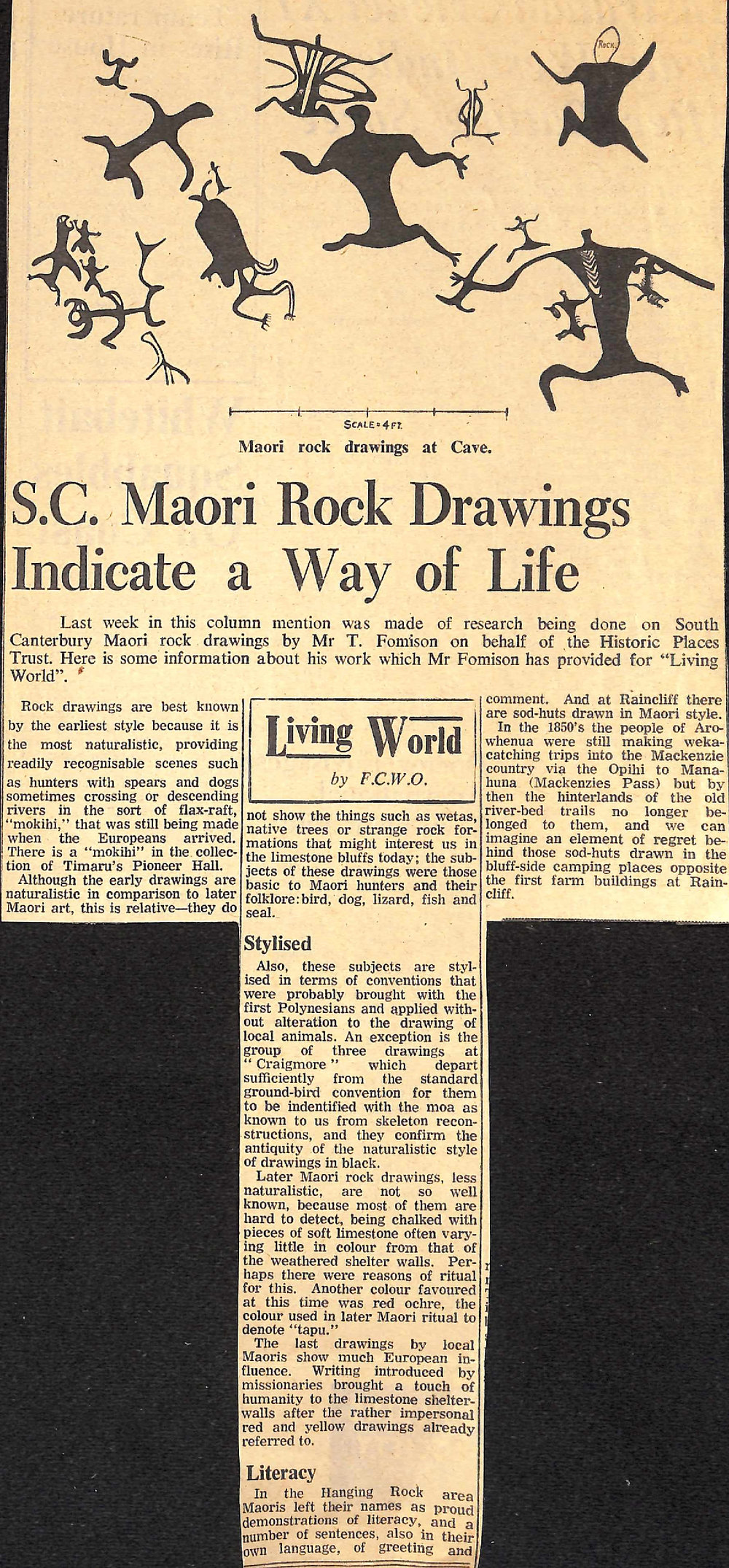 SC Maori Rock Drawings Indicate a Way of Life