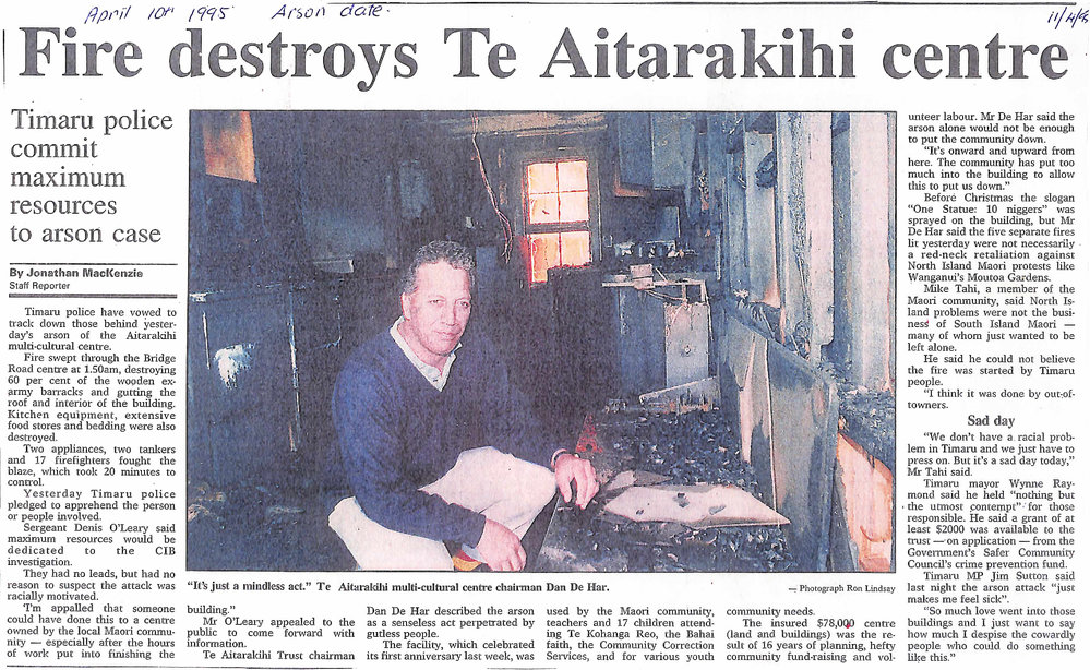 Fire destroys Te Aitarakihi centre