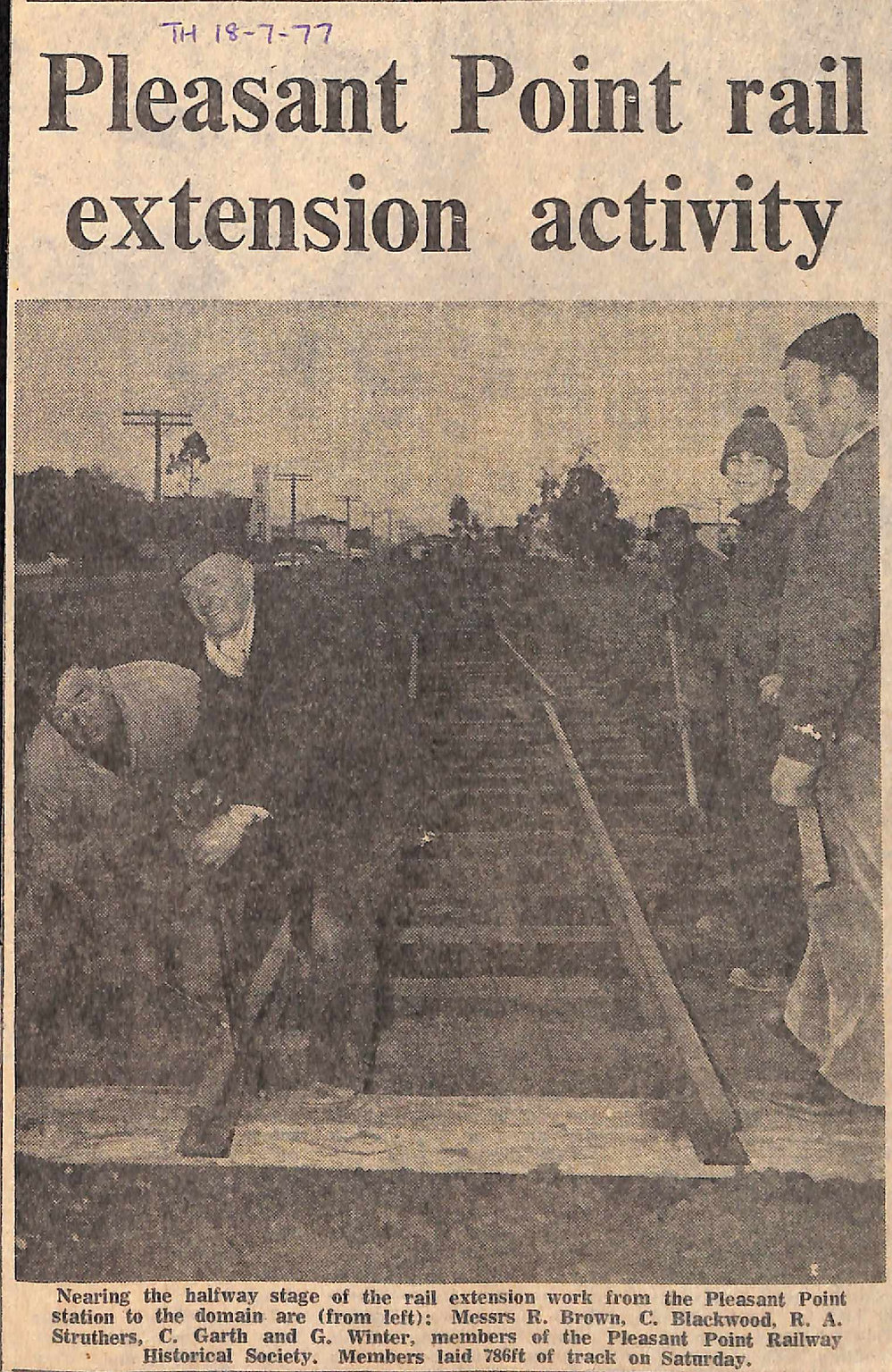 Pleasant Point rail extension activity