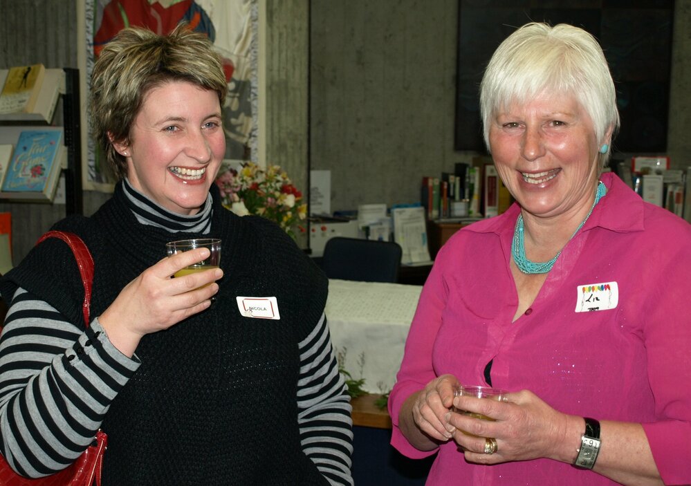 Library staff members at the reunion