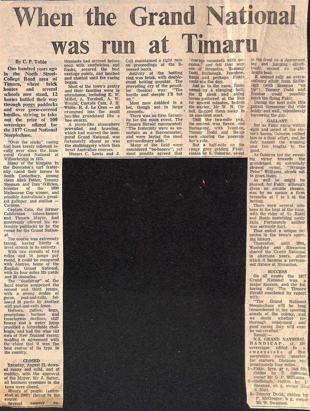 When the Grand National was run at Timaru