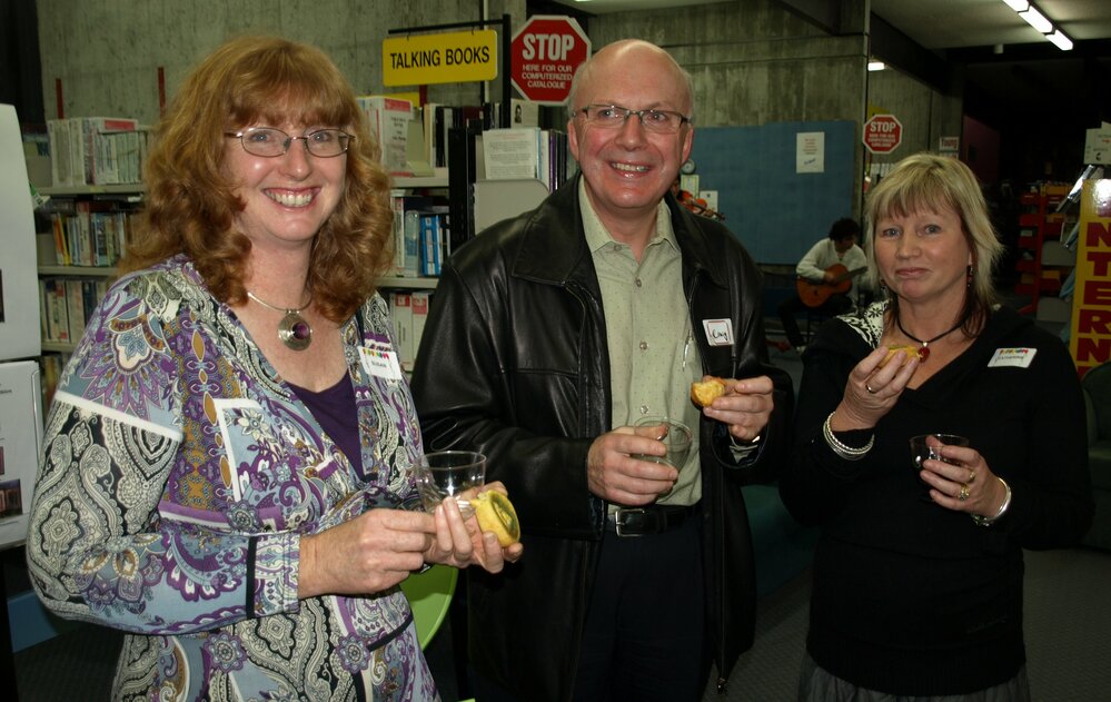 Library staff members at the reunion