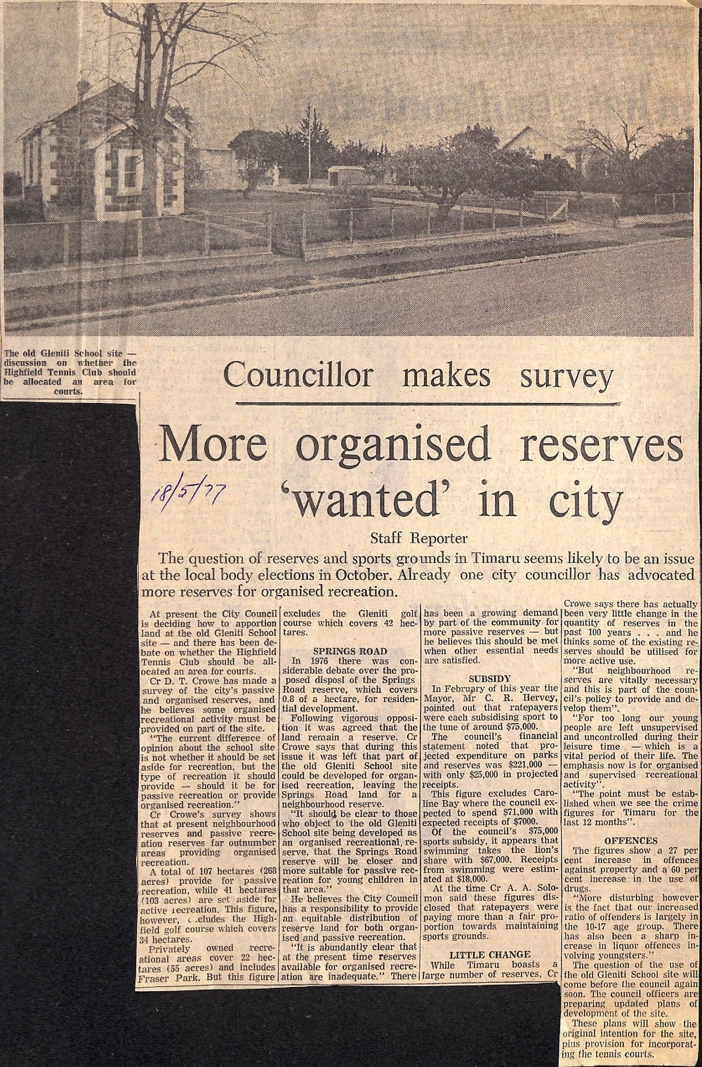 Councillor makes survey: More organised reserves 'wanted' in city