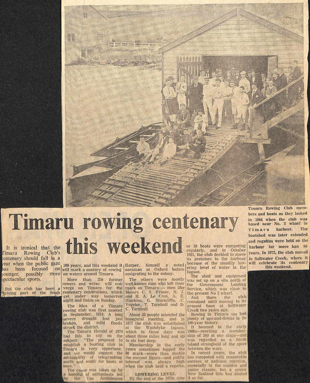 Timaru rowing centenary this weekend