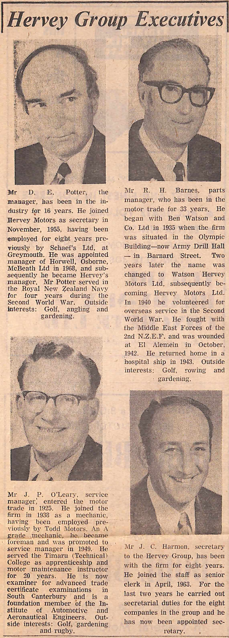 Hervey Group Executives