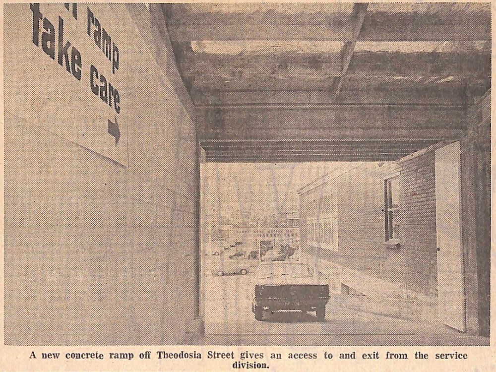 Hervey Motors Ltd, Timaru- a new concrete ramp off Theodosia Street