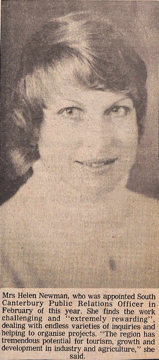 Mrs Helen Newman appointed South Canterbury Public Relations Officer